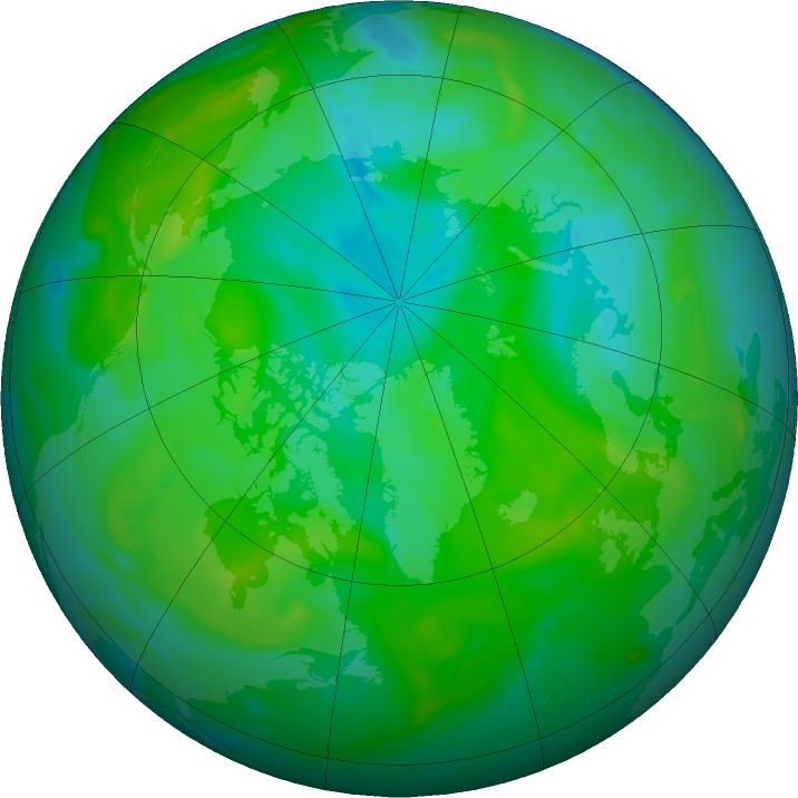 Arctic ozone map for 20 July 2020